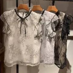 ROJITA ラッフルスリーブブラウス トップス
