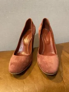 sergio rossi チャンキーヒール スウェードパンプス