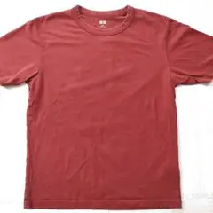UNIQLO クルーネックTシャツ　レッド　赤　あずき色