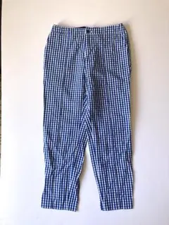 ★定価5万★ドゥロワー drawer★パンツ★ギンガムチェック★ステッチ★青白★