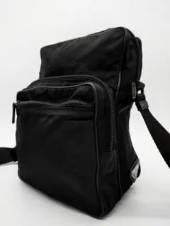 PRADA ショルダーバッグ ナイロン ブラック 三角ロゴ ダブルポケット