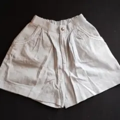 コムーナ★ グレー コットン混紡 ハーフパンツ