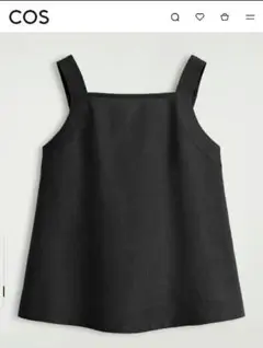 今季販売中♪COS タイバックリネントップス ブラック34