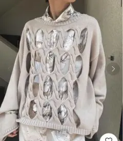 2WAY HOLLY SHIRT SET CRACK KNIT