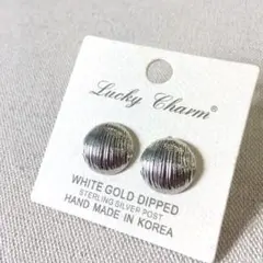 ホワイトゴールドディップド ピアス 新品