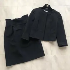 美品♡フォクシーニューヨーク ノーカラー セットアップ ブラック 38