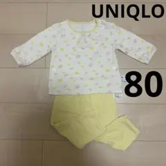 UNIQLO、パジャマ、長袖パジャマ、蝶々柄、80