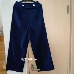 GU ネイビー ワイドパンツ