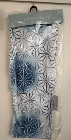 kawaritori 浴衣 水色　白 幾何学模様