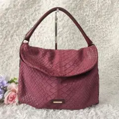 【美品】MaxMara ラムレザー パイソン型押し ワンショルダー バッグ