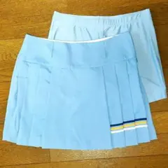 【8/7正午までの期間限定出品】adidas 水色 プリーツスカート