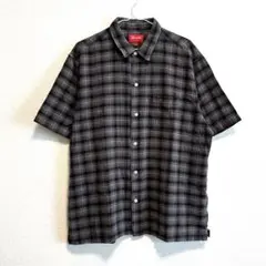 SUPREME シュプリーム 半袖チェック柄シャツ グレー L