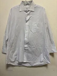 XL 白と青のストライプ ボタンダウン長袖シャツ