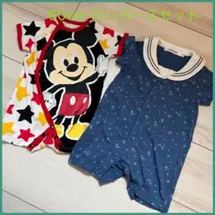 60cm 男の子　ロンパース　肌着　セット　ミッキー　かわいい　青
