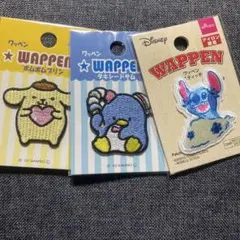 ワッペン　ポムポムプリン　タキシードサム　スティッチ