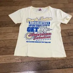 グラフィックTシャツ 半袖 クリームイエロー色