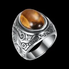 【R060】リング　メンズ　レディース　アクセサリー　ブラウン　指輪　20号
