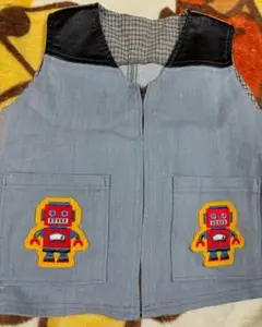 レトロ ベスト ワッペン 90 昭和レトロ ロボット
