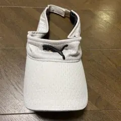 【PUMA】プーマ　ゴルフサンバイザー　白　ホワイト　Lフリー　ゴルフウェア
