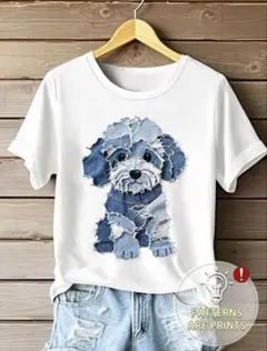 犬のイラスト ホワイトTシャツ