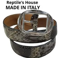 美品 イタリア製Reptile's House ベビ革 ベルトナチュラル蛇革