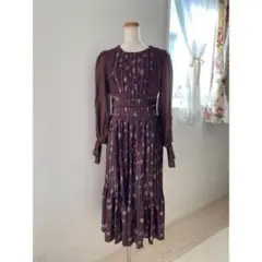 herlipto Pleated Floral-Print SatinDress