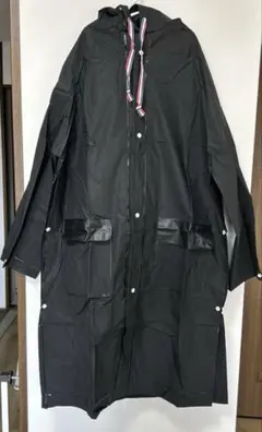 レインコート　雨合羽　ロング　ブラック　Lサイズ