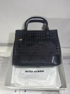 新品 mila schön ミラショーン ハンドバッグ 千鳥格子柄