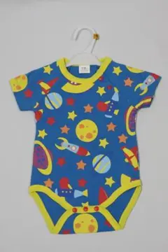 宇宙柄半袖ロンパース70cm/ロケット