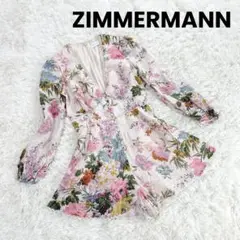 【美品】ZIMMERMANN オールインワンフラワープリントミニドレス