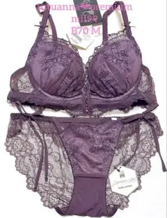 tutuanna❤︎premium 新品豪華レースブラショーツsetB70パープル