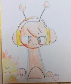 スプランキー オレン 手描きイラスト 色紙 自作イラスト 子供 絵 色鉛筆