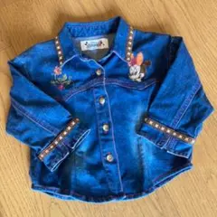 デニム　ジャケット　90 女の子　ディズニー　ベビー　ミニー　シャツ　　ブルー