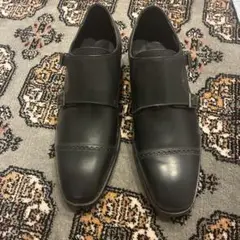 新品　PIERONI ブラック ダブルモンクストラップ ドレスシューズ
