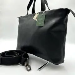 タグ付き キソラ 2way ショルダーバッグ レザー ブラック ロゴ型押