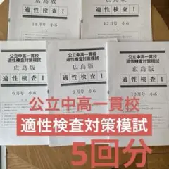 公中検模試　広島版　5回分適性検査対策模試　小6