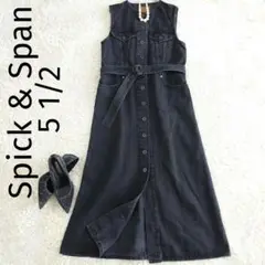 Spick & Span　5 1/2　美品　ロゴボタンベルト付きデニムワンピース