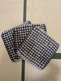 座布団　靴下はぎれ　手編み　ハンドメイド　小さめ