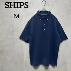 SHIPS シップス　ポロシャツ　ボタンダウン　M ネイビー