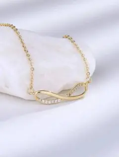 SHEIN ネックレス 無限 インフィニティ ラインストーン 18K ゴールド