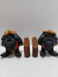 アイヌ彫　木彫　彫刻　民族衣装　ニポポ　コロポックル　コロボックル　人形　置物 コロポックル コロボックル ニポポ人形 木彫り 置物 北海道名作