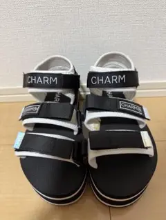 CHARM 厚底サンダル ブラック ホワイト 21cm
