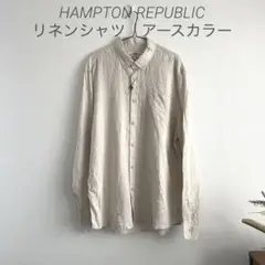 極美品　HAMPTON REPUBLIC リネンシャツ　アースカラー　麻100%