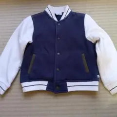 ネイビーとホワイトのボンバージャケット100