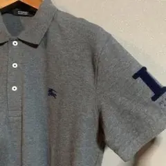 美品 BURBERRY BLACKLABEL 刺繍ロゴポロシャツ サイズL