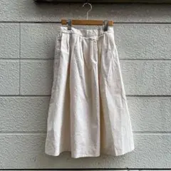 80s 90s USA古着 白 ラミーコットンスカート リネン vintage