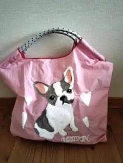 新品未使用　刺繍 　フレブル トートバッグ　エコバッグ　ショルダーストラップ付き