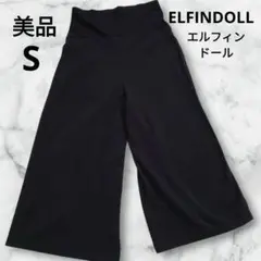 ELFINDOLL ワイドパンツ ネイビー パンツ ストレッチS