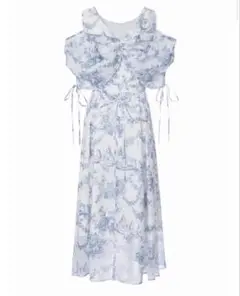 Riu Twist ribbon Toile de Jouy dress