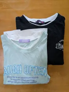半袖Tシャツ 2枚セット　サイズ160 　黒　ミントグリーン